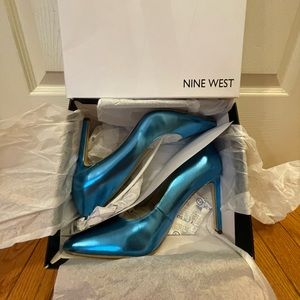 Metallic Blue Nine West Pumps